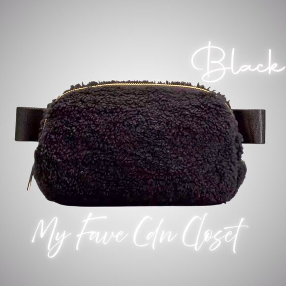 NEW Black SHERPA Crossbody Belt Bag - Picture 1 of 4